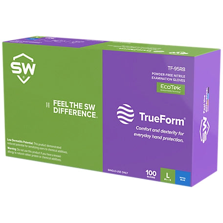 SW TrueForm Blue Gloves (Box Of 100)