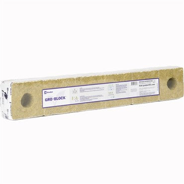 Grodan Gro Block Improved GR6.5 Small 4" w/Hole, 4" x 4" x 2.6" Strip - Wrapped (Sleeve of 6)