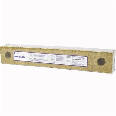 Grodan Gro Block Improved GR10 Large 4" w/Hole 4" x 4" x 4" Strip - Wrapped (Sleeve of 6)