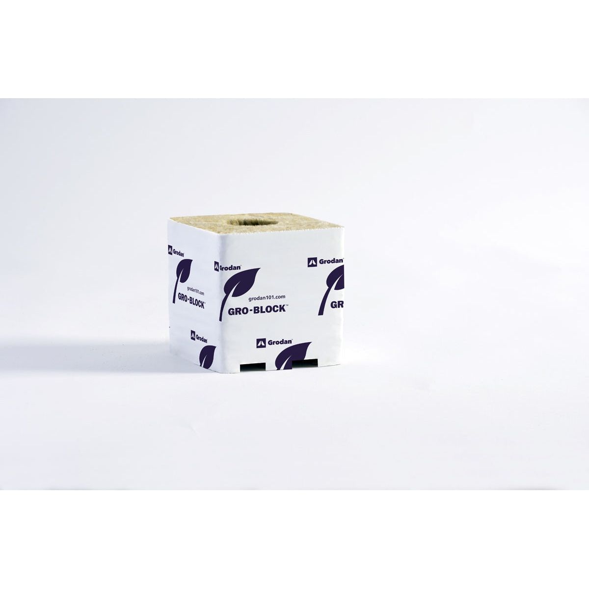 Grodan Gro Block Improved GR10 Large 4" w/Hole 4" x 4" x 4" Strip - Unwrapped (Case of 144 Blocks)