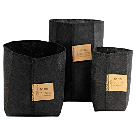 Root Pouch Thin Fabric Bag 1.5 Quart Black