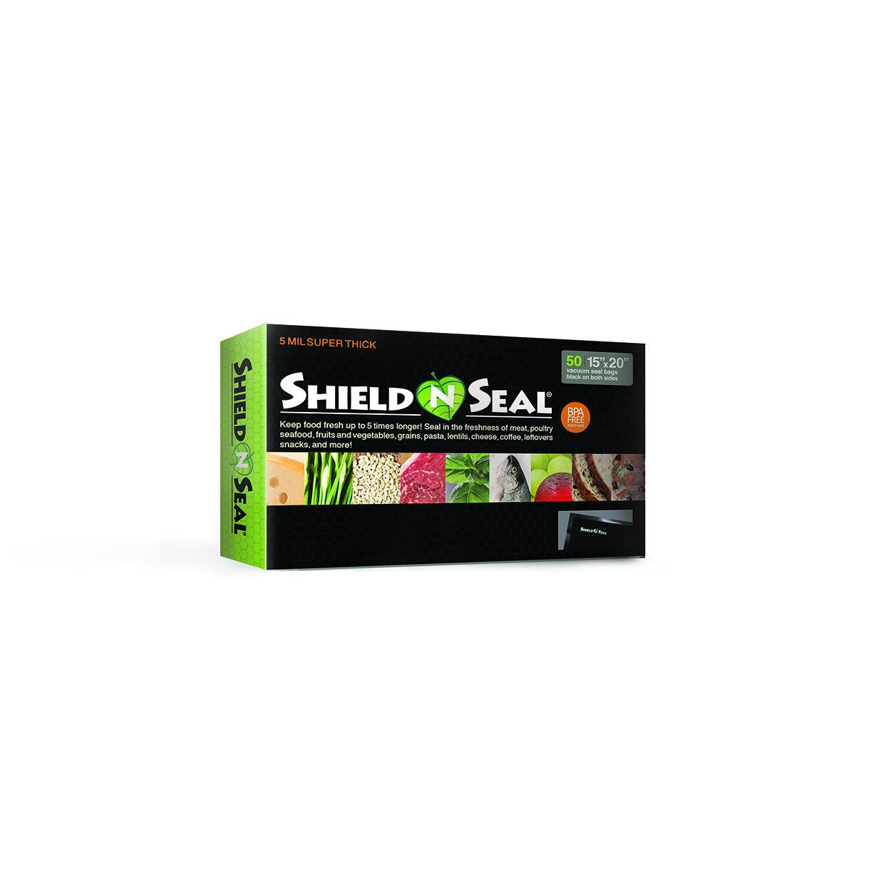 Shield N Seal Black/Black 15" x 20" Pre Cut Vacuum Seal Bags (Case Of 9 Boxes)