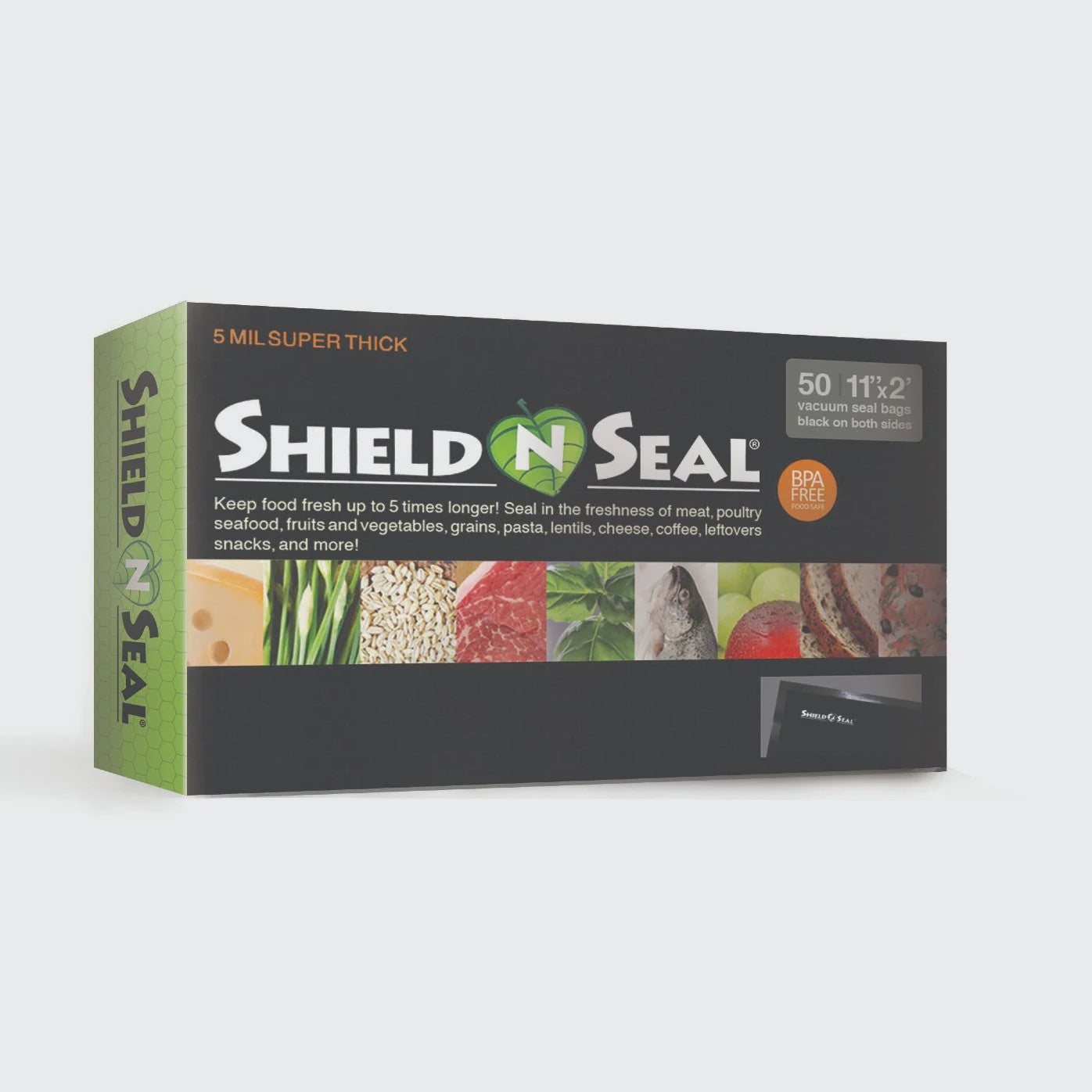 Shield N Seal Black/Black 11" x 24" Pre Cut Vacuum Seal Bags (Case of 10 Boxes)