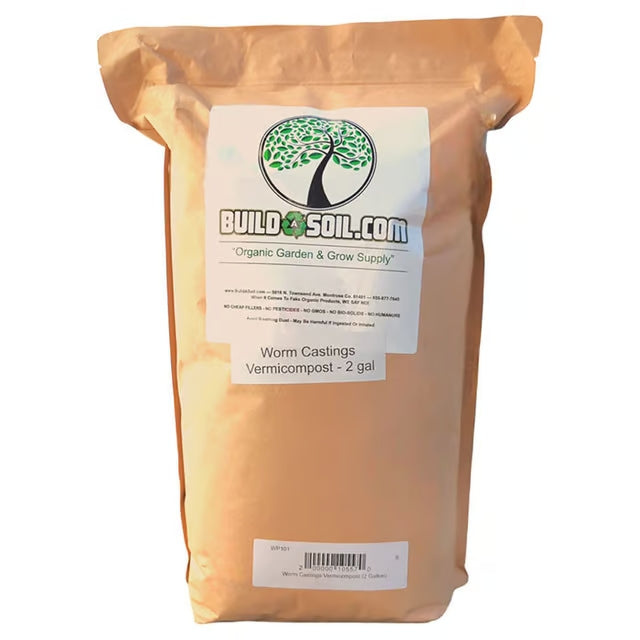 BuildASoil Worm Casting Vermicompost 2 Gallon Bag