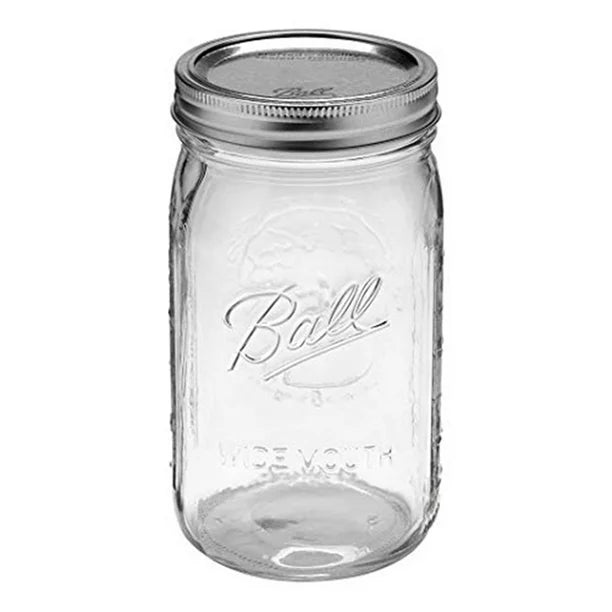 32oz Glass Wide Mouth Ball Jar W/ Lid
