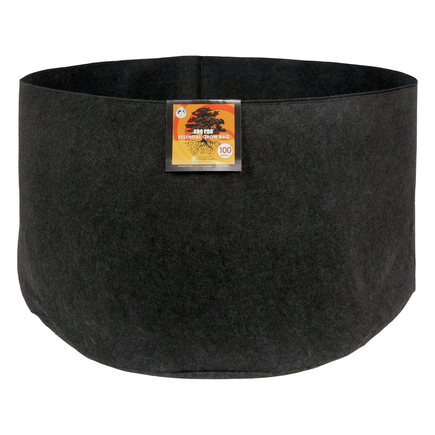 Gro Pro Essential Round Fabric Pot - Black 100 Gallon