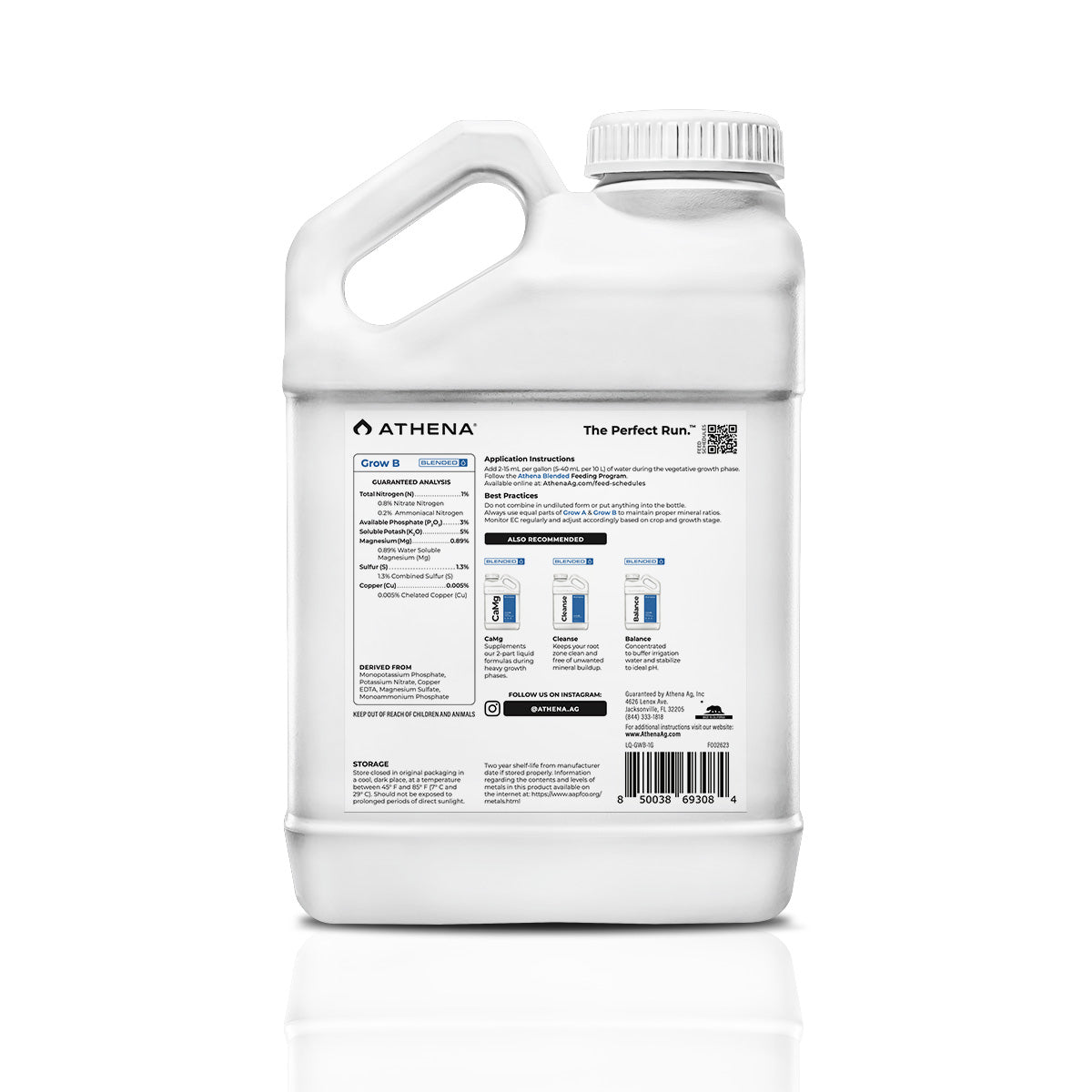 Athena Grow B, Athena Grow B 1 Gallon Plant Nutrient