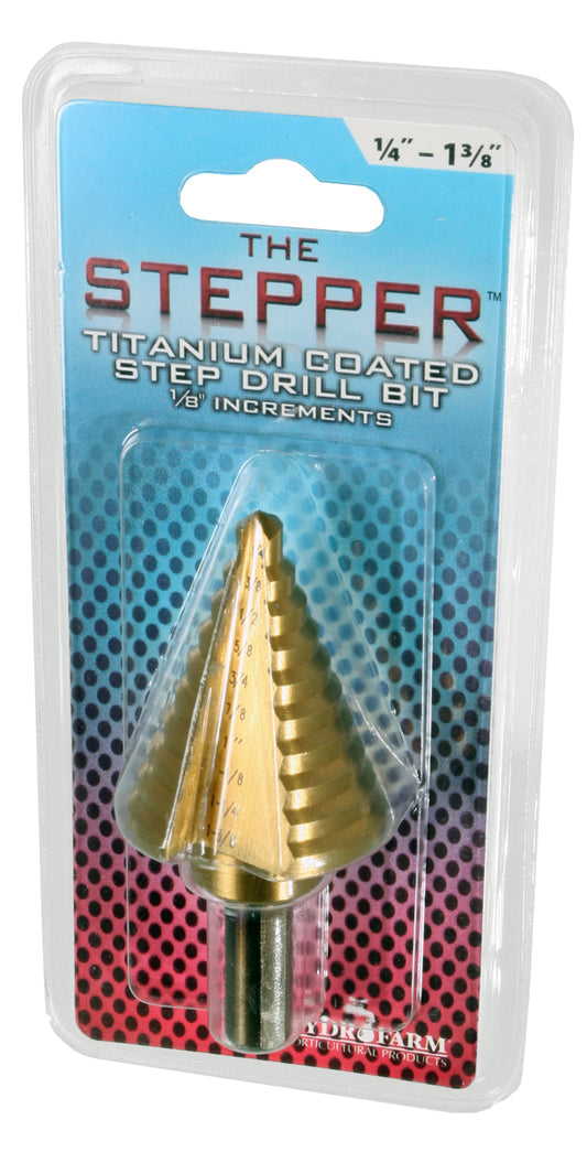 The Stepper Titanium Step Drill Bit 1/4" to 1 3/8"