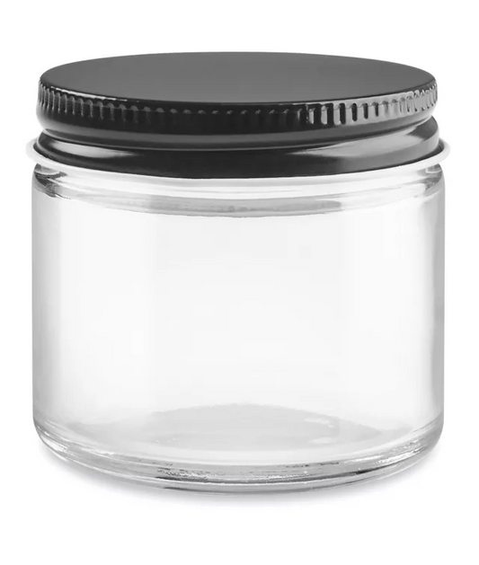 Glass Jar With Black Lid
