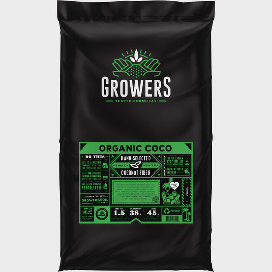 Growers 100% Organic Coco Fiber (Coco Coir) - 1.8 Cu. Ft. (Pallet of 65)