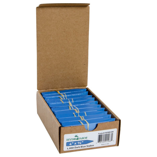 Hydrofarm Blue Plant Stake Labels 4"x5/8" Case of 1000