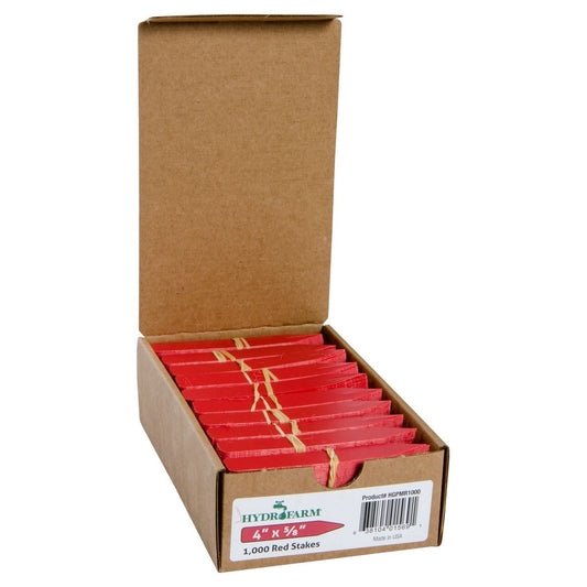Hydrofarm Red Plant Stake Labels 4"x5/8" Case of 1000
