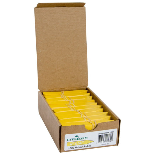 Hydrofarm Yellow Plant Stake Labels 4"x5/8" Case of 1000