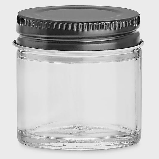 Glass Jar With Black Lid - 1 Ounce (Case Of 48)