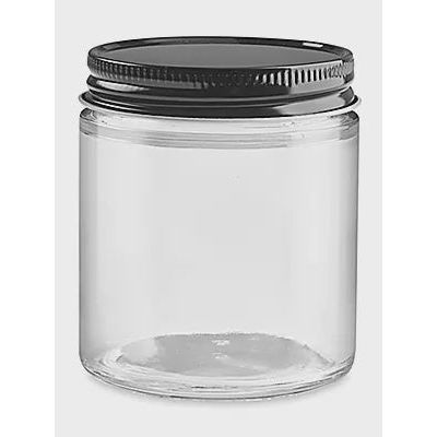 Glass Jar With Black Lid - 4 Ounce (Case Of 24)