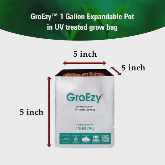 GroEzy Expandable Pots - Straight Coco in UV treated PPE Grow Bag