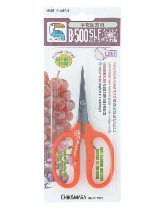 Chikamasa B-500SLF Slanted Blade Sap Resistant Garden Scissors