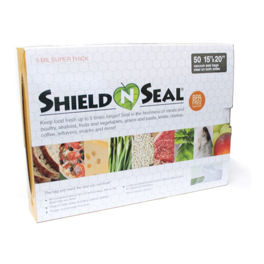 Shield N Seal Clear/Clear 15" x 20" Pre Cut Vacuum Seal Bags (Case Of 10 Boxes)