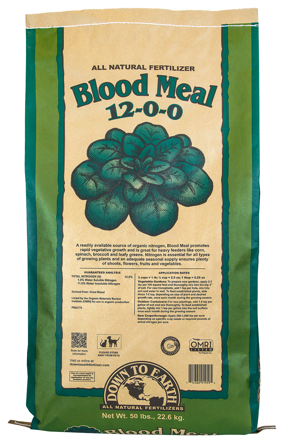 Down To Earth Blood Meal - 50 lb