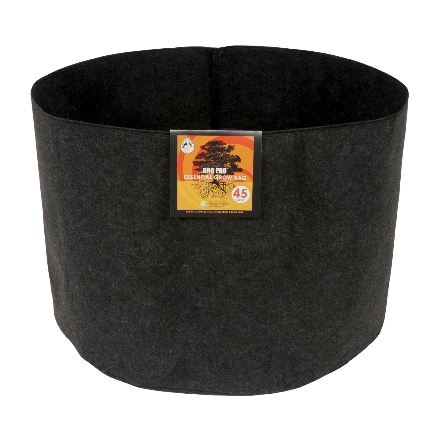 Gro Pro Essential Round Fabric Pot - Black 45 Gallon 