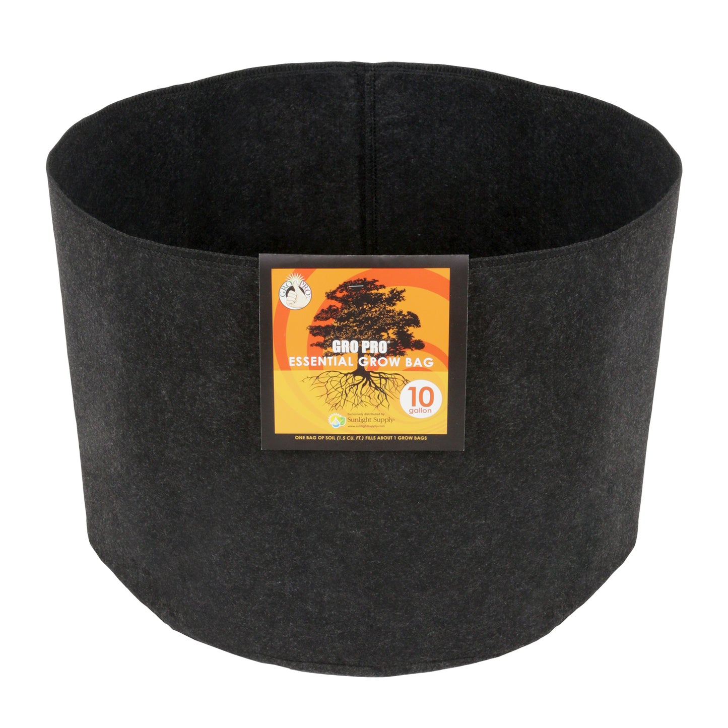 Gro Pro Essential Round Fabric Pot - Black 10 Gallon 
