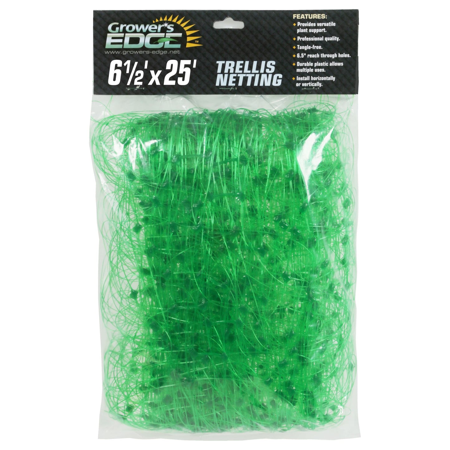 Grower's Edge Green Trellis Netting 6.5 ft x 25 ft 