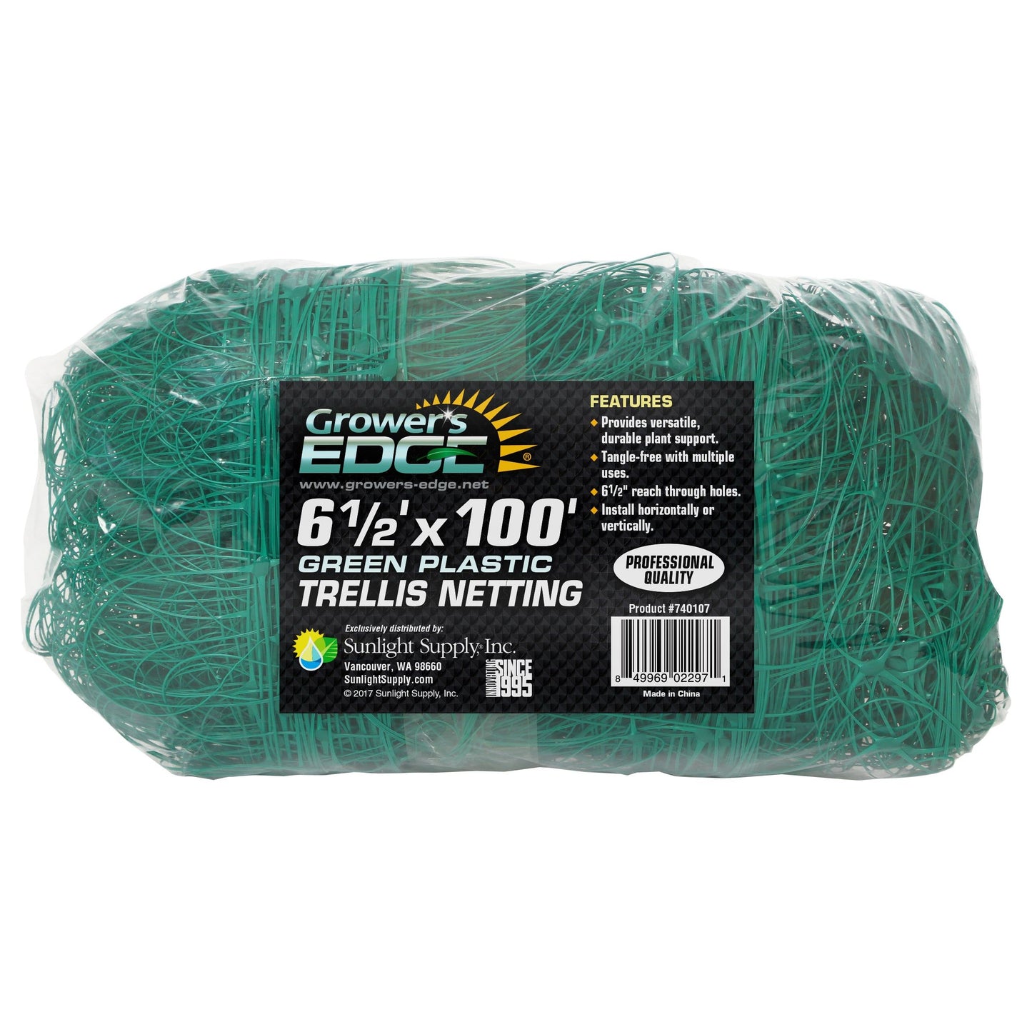 Grower's Edge Green Trellis Netting 6.5 ft x 100 ft