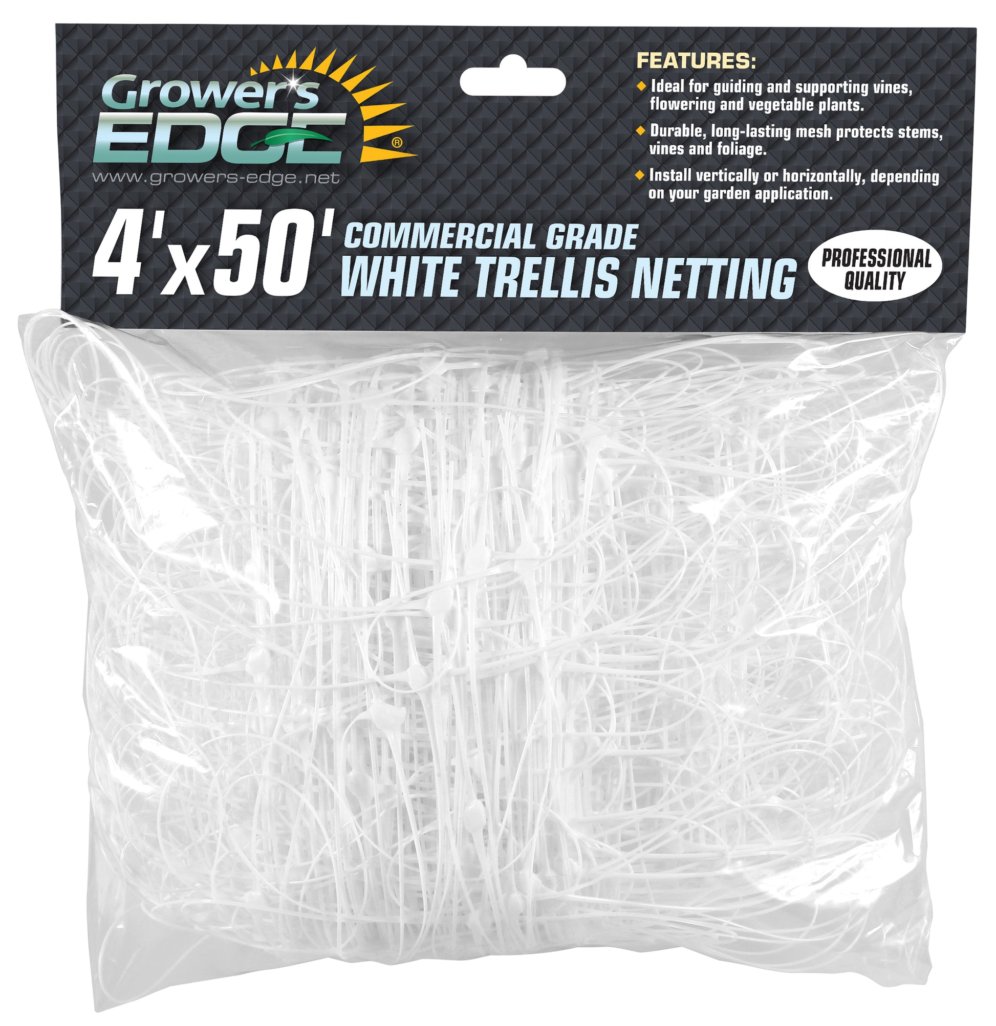 Grower's Edge Commercial Grade Trellis Netting 4 ft x 50 ft 