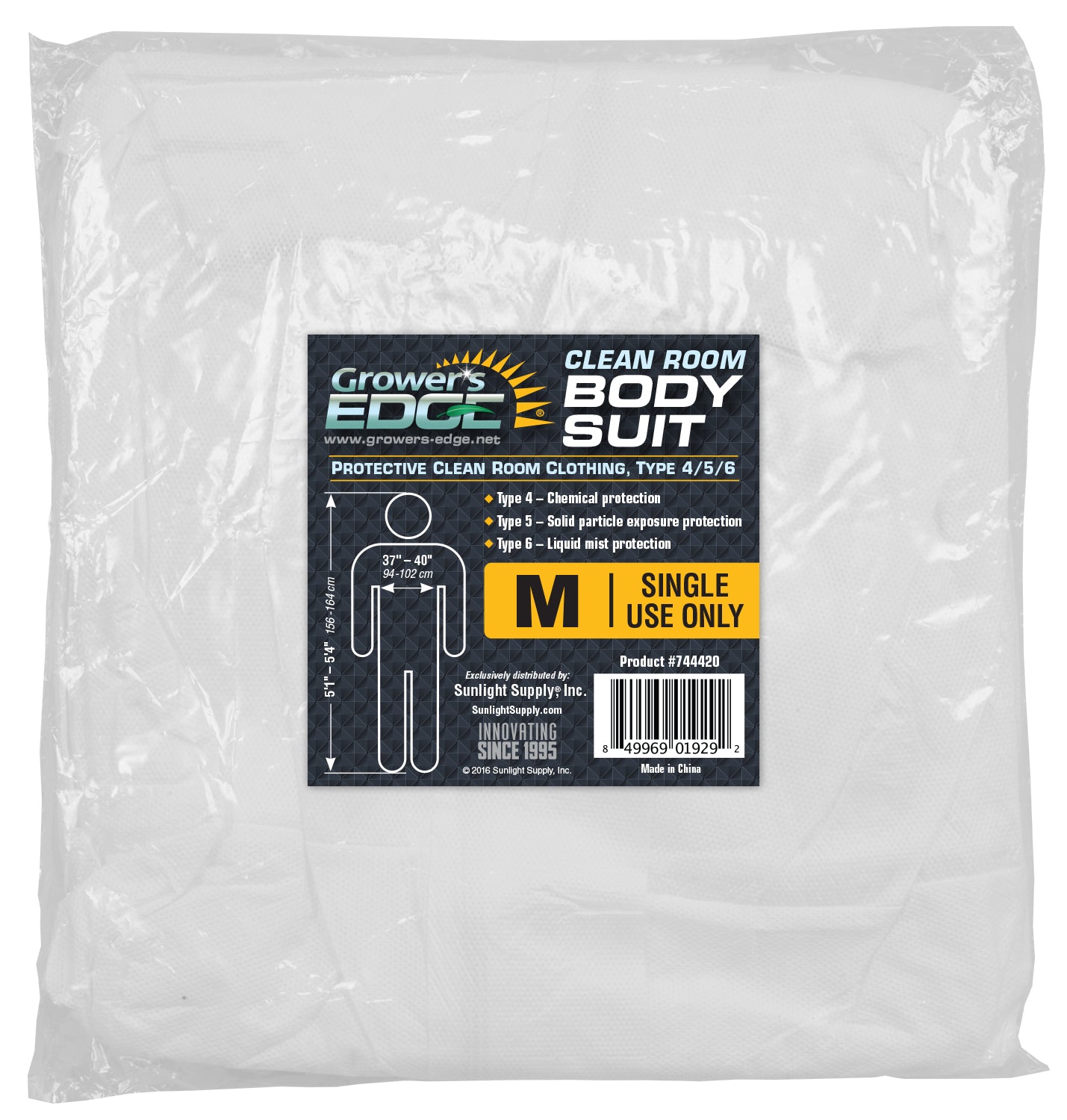 Grower's Edge Clean Room Body Suit - Size M 