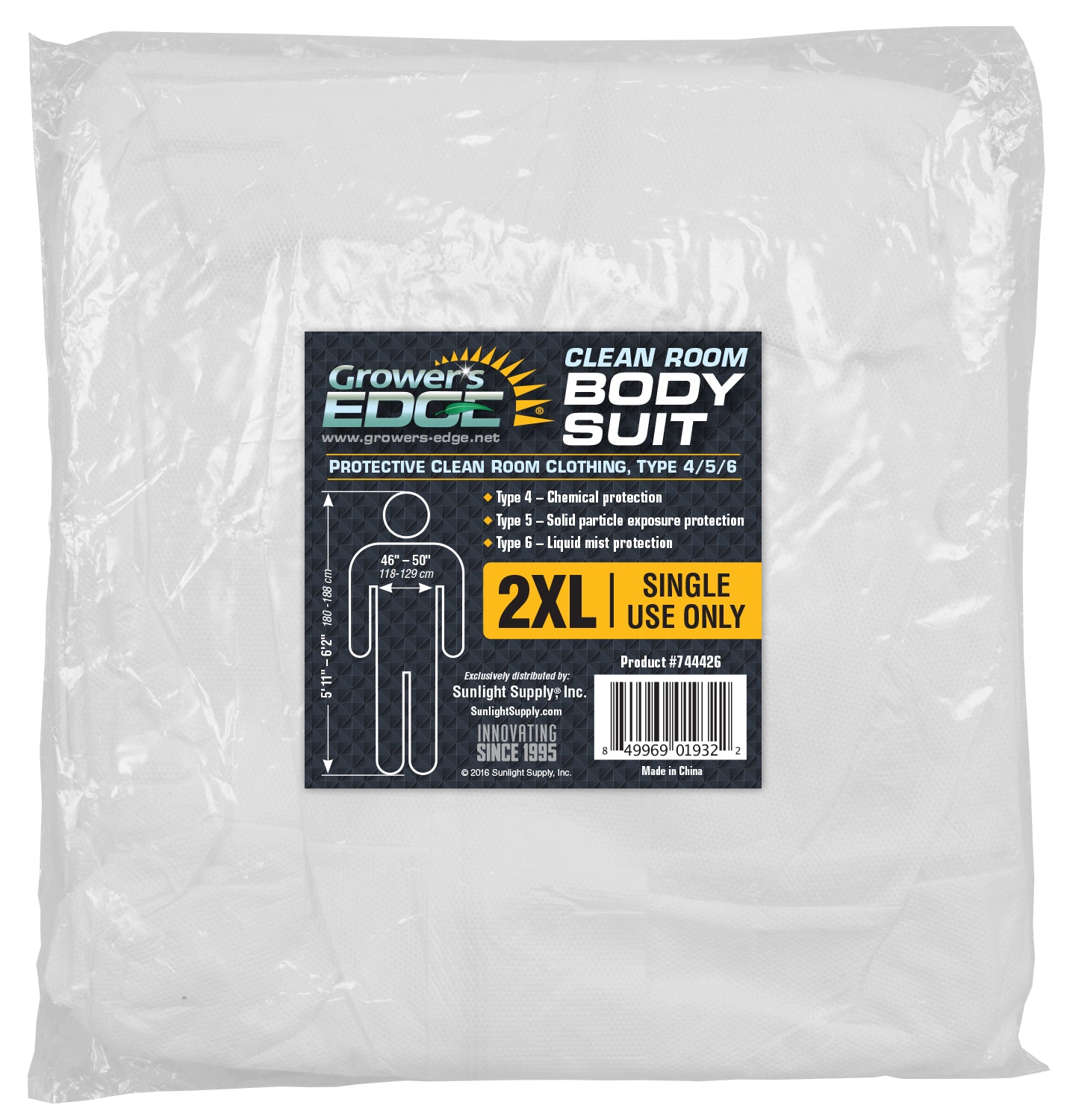 Grower's Edge Clean Room Body Suit - Size XXL 