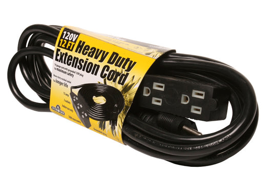 Heavy Duty 3 Outlet Power Strip / Extension Cord 120V 12'