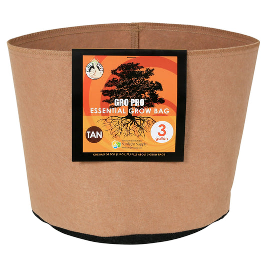 Gro Pro Essential Round Fabric Pots - Tan